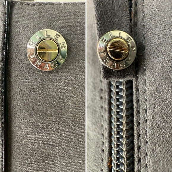 Ellen Tracy Grey Faux Suede Ankle Boots Women’s 7.5M Kitten Heel Zip Booties - Picture 9 of 13